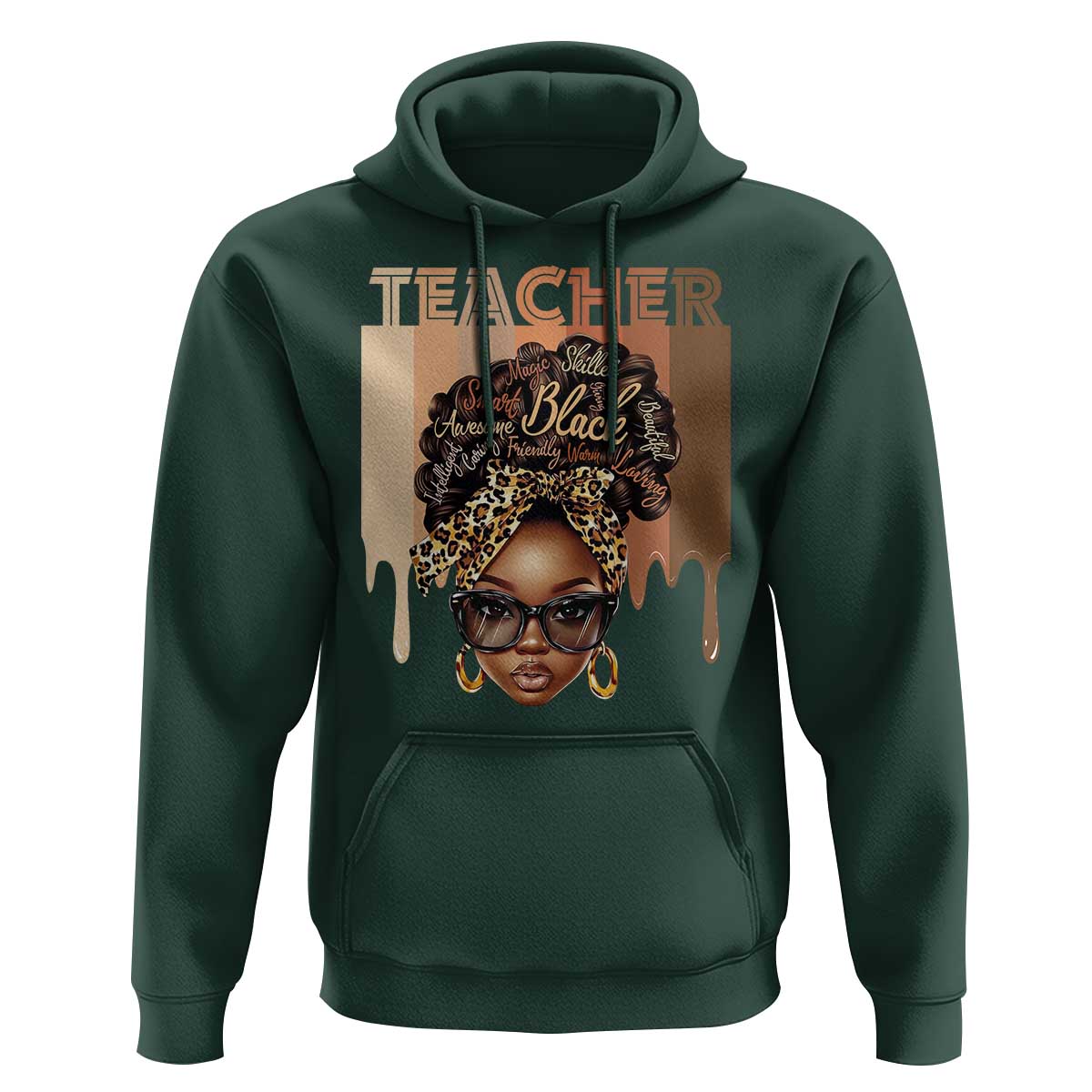 Black Teacher Magic Hoodie Black History Month Afro Hair Melanin
