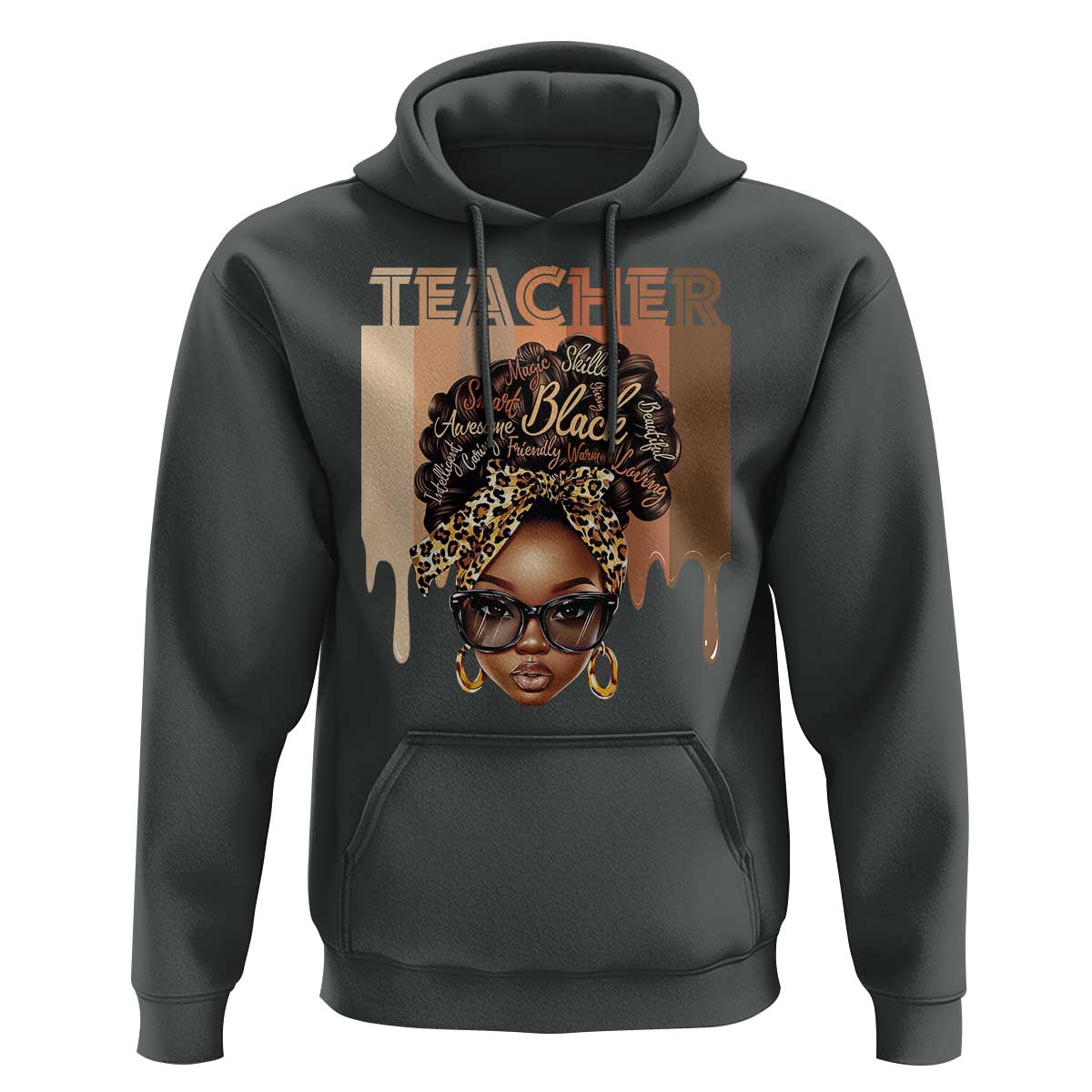Black Teacher Magic Hoodie Black History Month Afro Hair Melanin