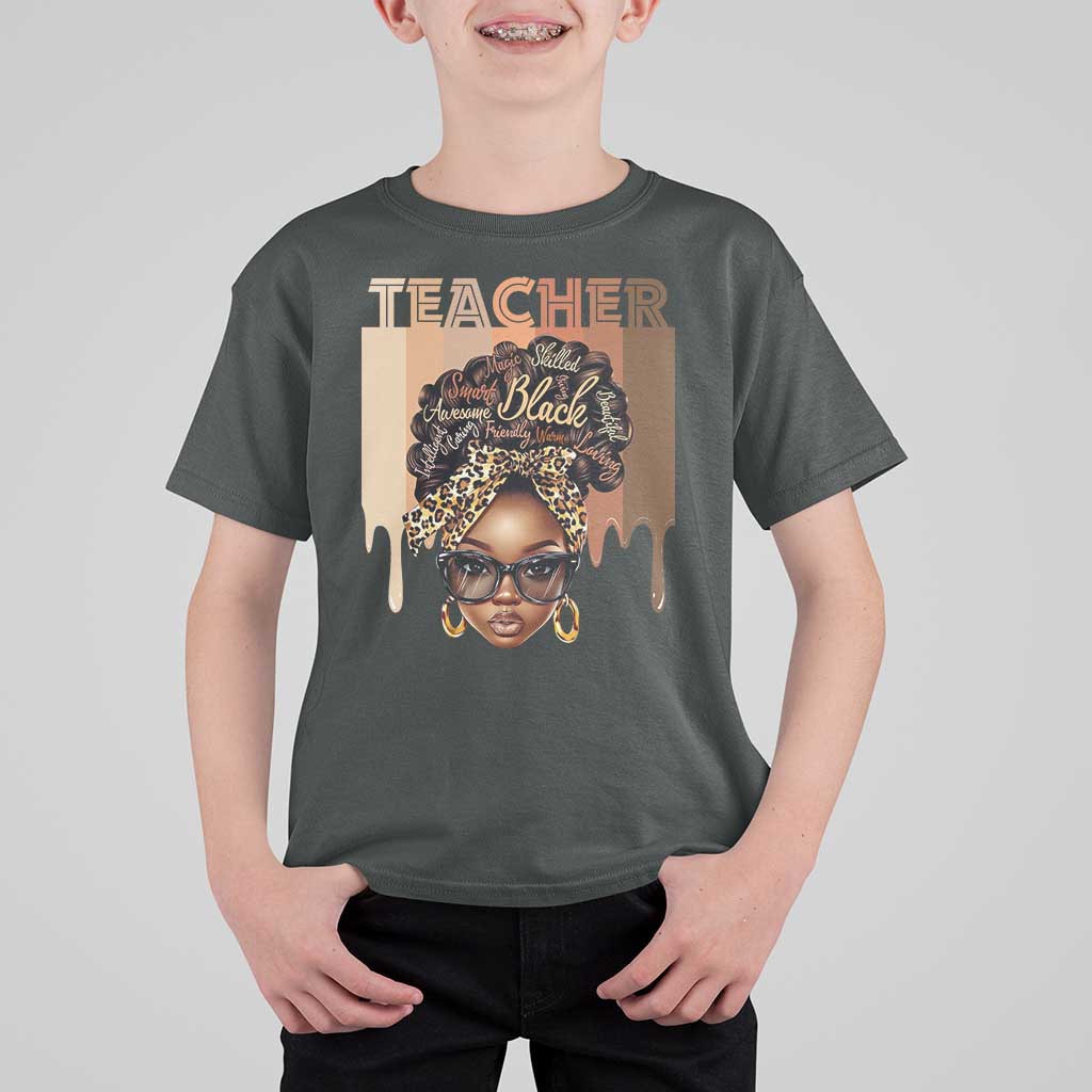 Black Teacher Magic T Shirt For Kid Black History Month Afro Hair Melanin