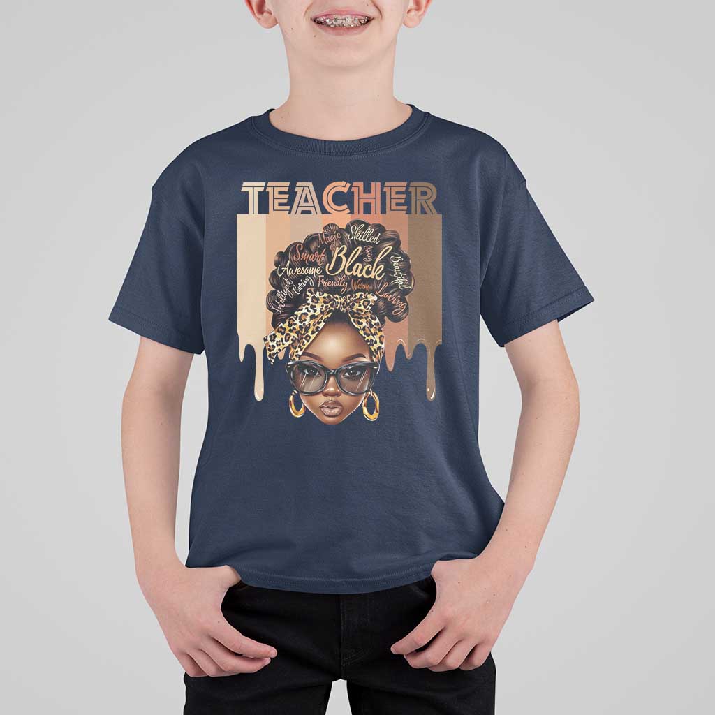 Black Teacher Magic T Shirt For Kid Black History Month Afro Hair Melanin