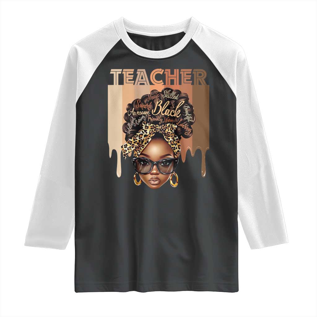 Black Teacher Magic Raglan Shirt Black History Month Afro Hair Melanin