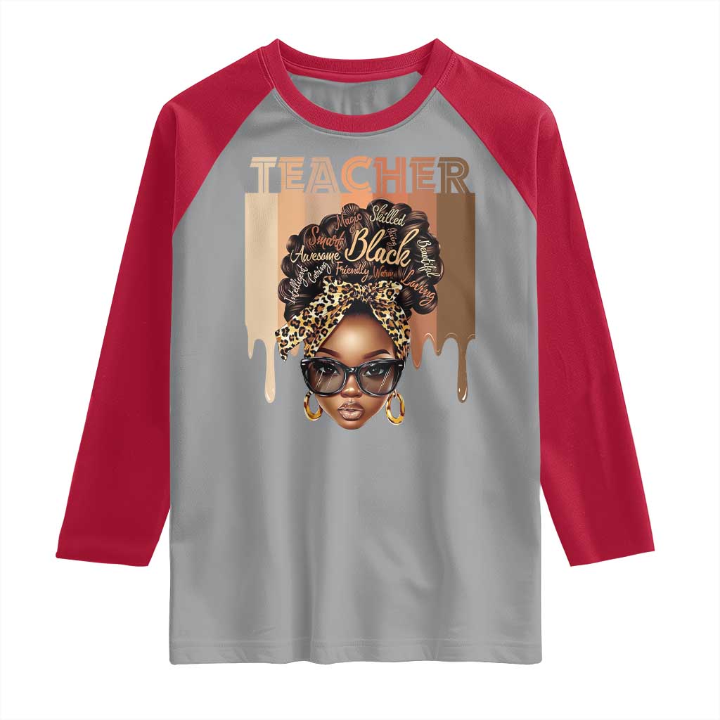 Black Teacher Magic Raglan Shirt Black History Month Afro Hair Melanin