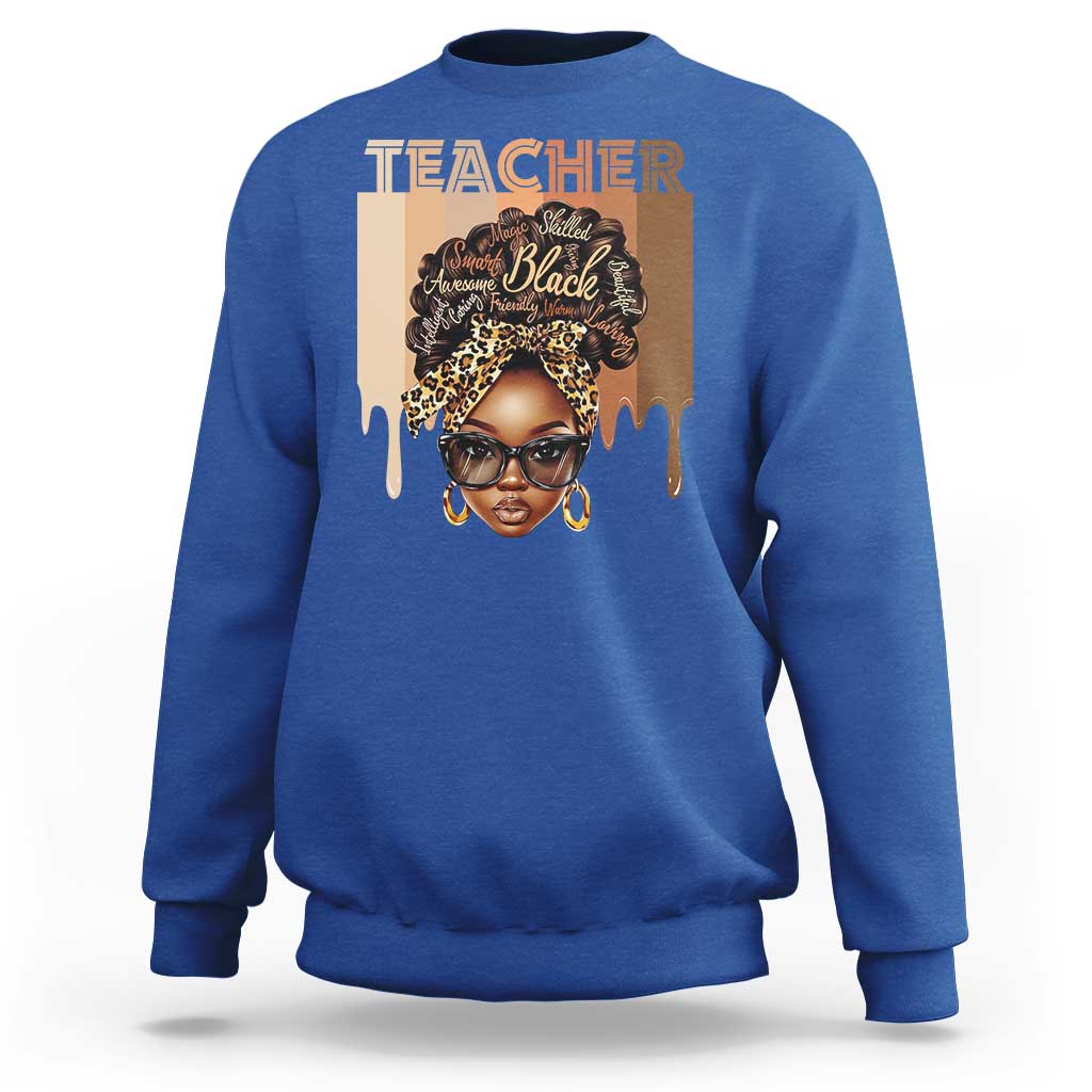 Black Teacher Magic Sweatshirt Black History Month Afro Hair Melanin