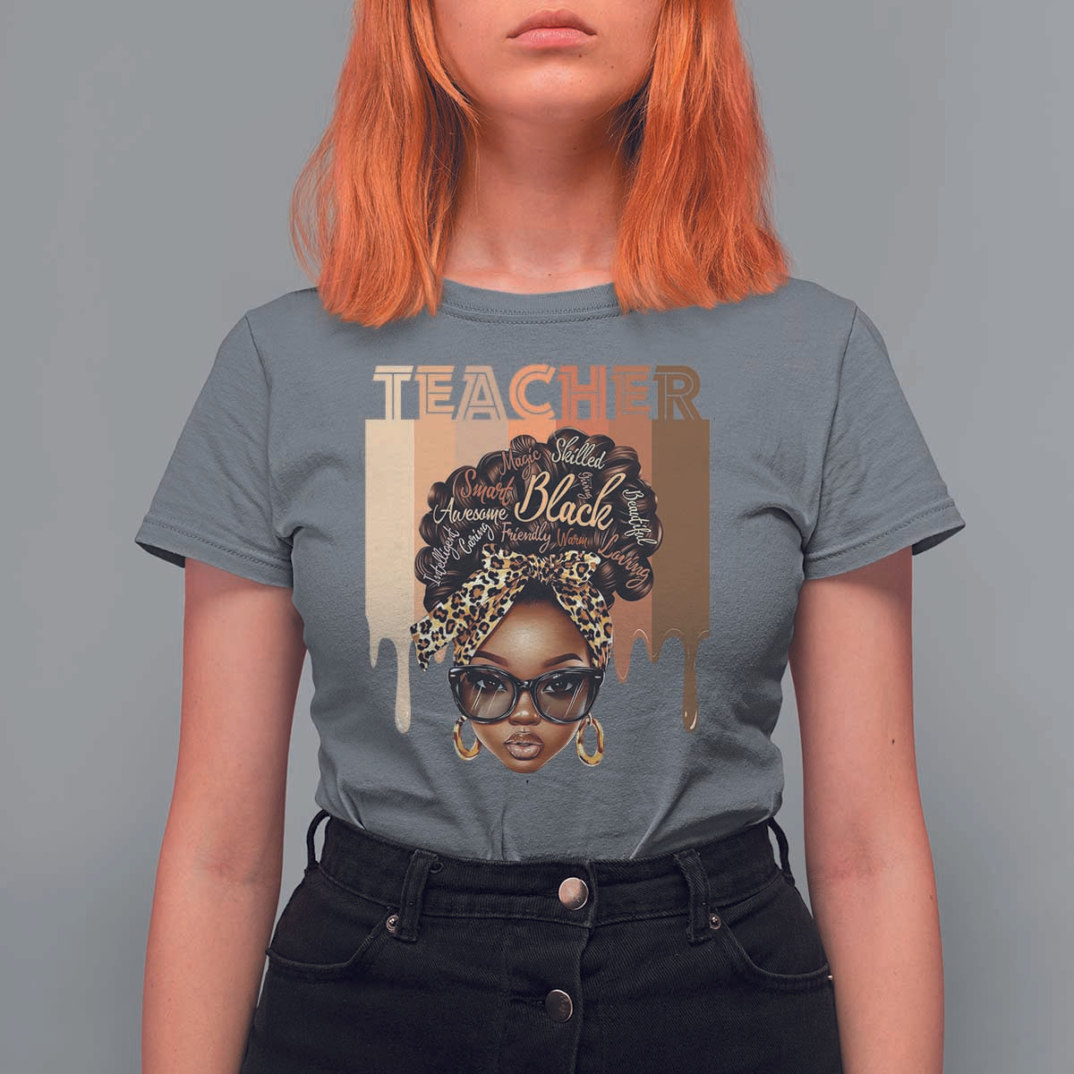 Black Teacher Magic T Shirt For Women Black History Month Afro Hair Melanin