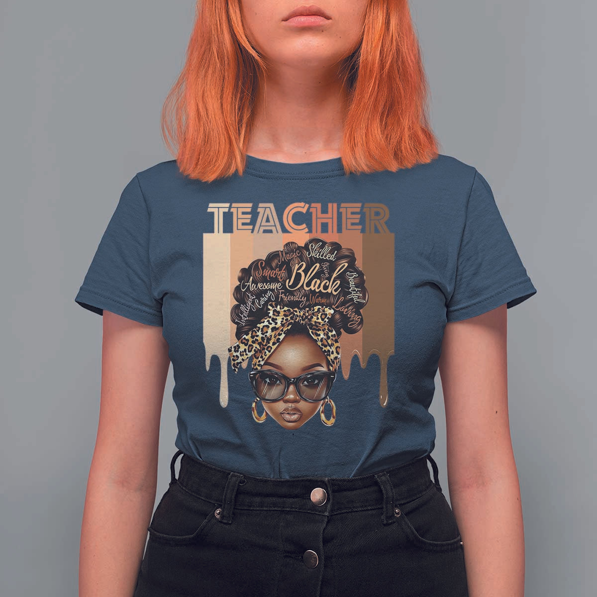 Black Teacher Magic T Shirt For Women Black History Month Afro Hair Melanin