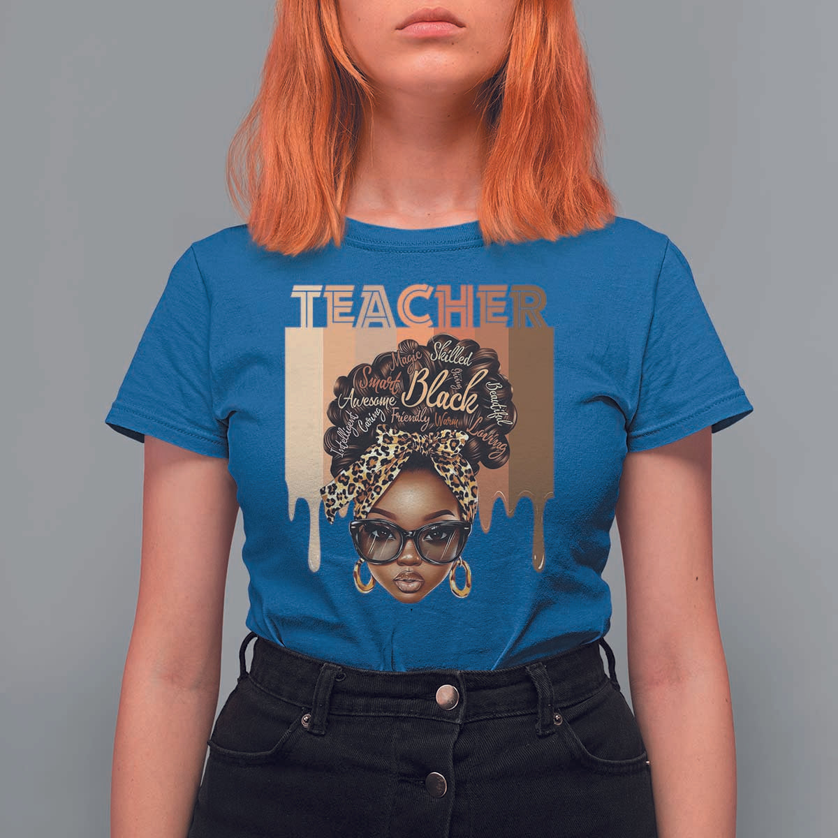 Black Teacher Magic T Shirt For Women Black History Month Afro Hair Melanin