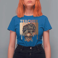 Black Teacher Magic T Shirt For Women Black History Month Afro Hair Melanin