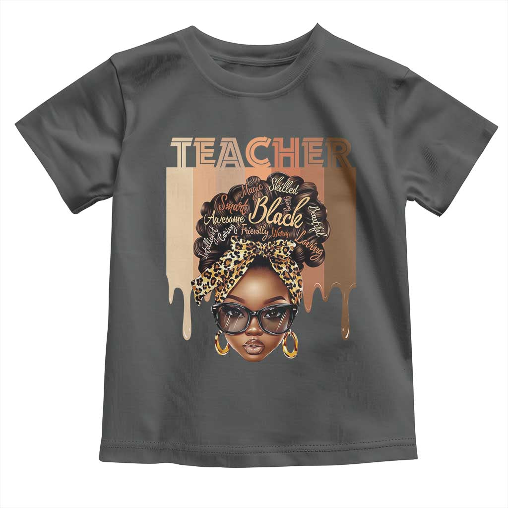 Black Teacher Magic Toddler T Shirt Black History Month Afro Hair Melanin