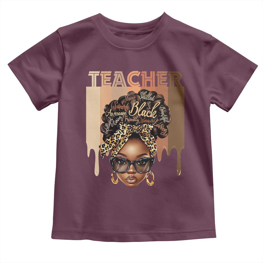 Black Teacher Magic Toddler T Shirt Black History Month Afro Hair Melanin