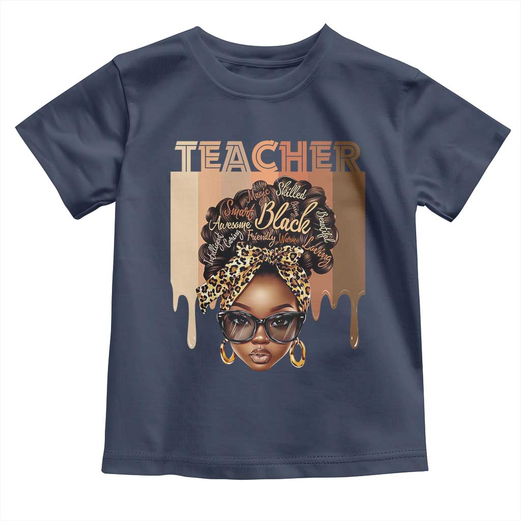 Black Teacher Magic Toddler T Shirt Black History Month Afro Hair Melanin