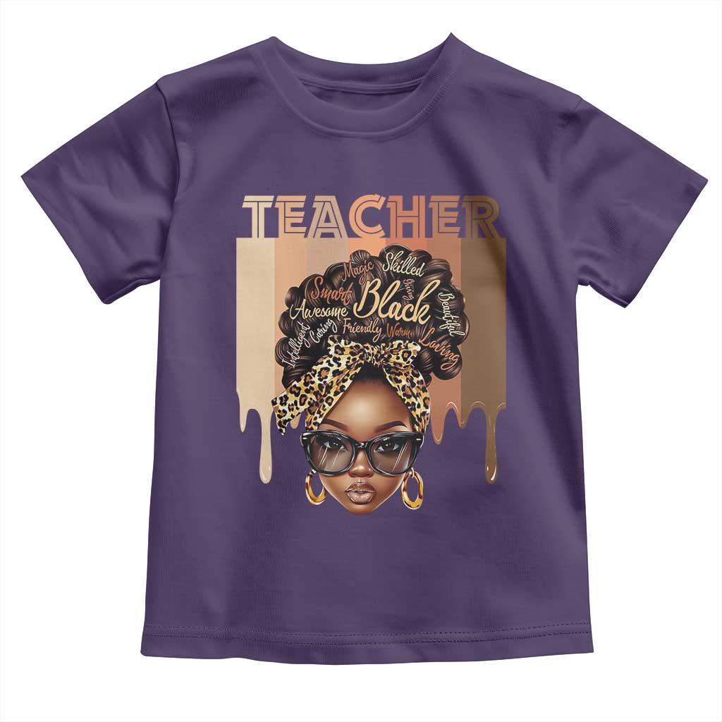 Black Teacher Magic Toddler T Shirt Black History Month Afro Hair Melanin