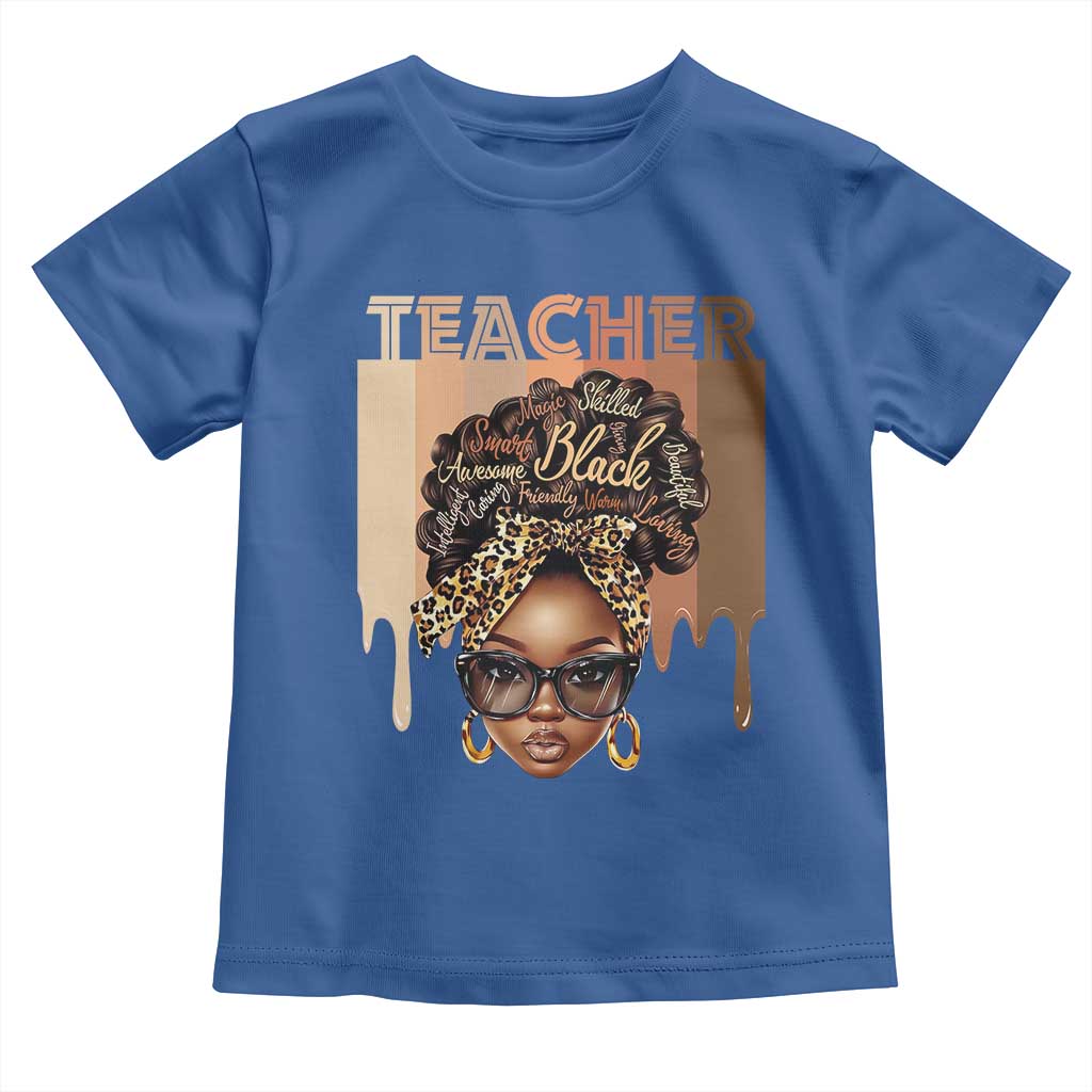 Black Teacher Magic Toddler T Shirt Black History Month Afro Hair Melanin