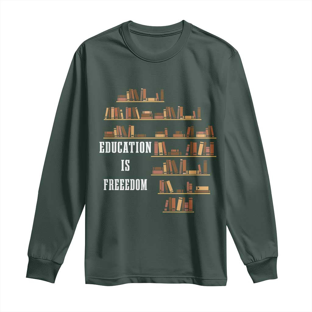 Black History Education Is Freedom Long Sleeve Shirt African Roots Africa Map