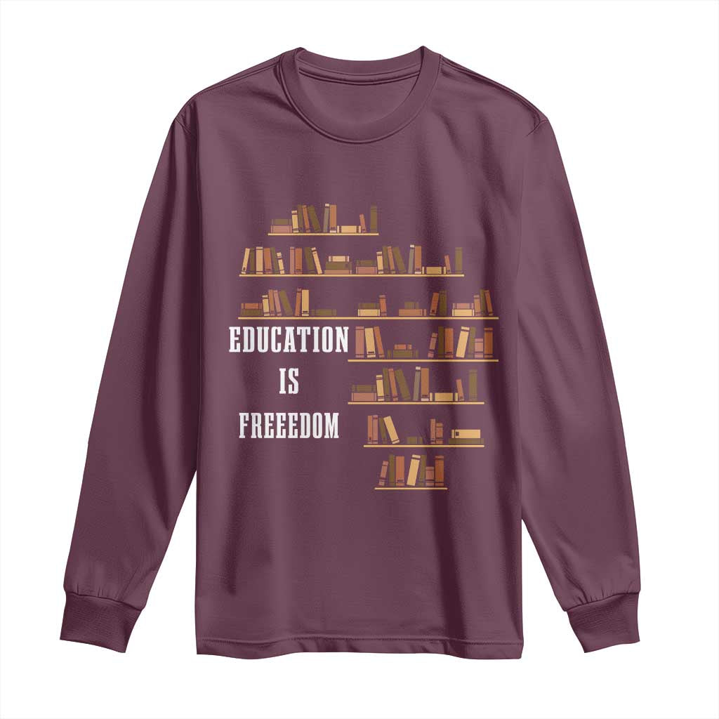 Black History Education Is Freedom Long Sleeve Shirt African Roots Africa Map
