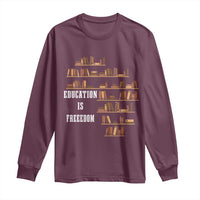 Black History Education Is Freedom Long Sleeve Shirt African Roots Africa Map