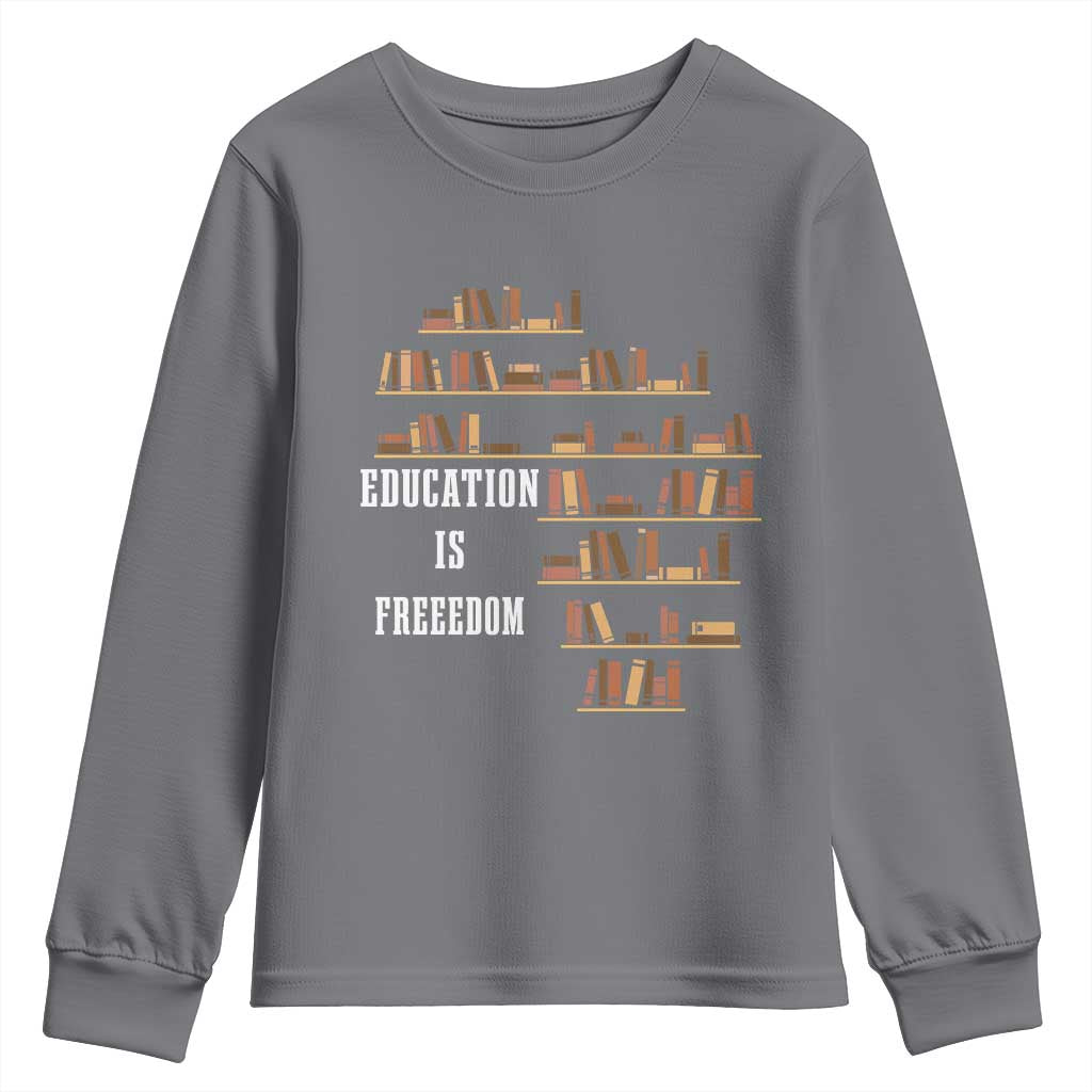 Black History Education Is Freedom Youth Sweatshirt African Roots Africa Map