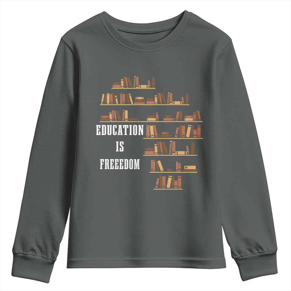 Black History Education Is Freedom Youth Sweatshirt African Roots Africa Map