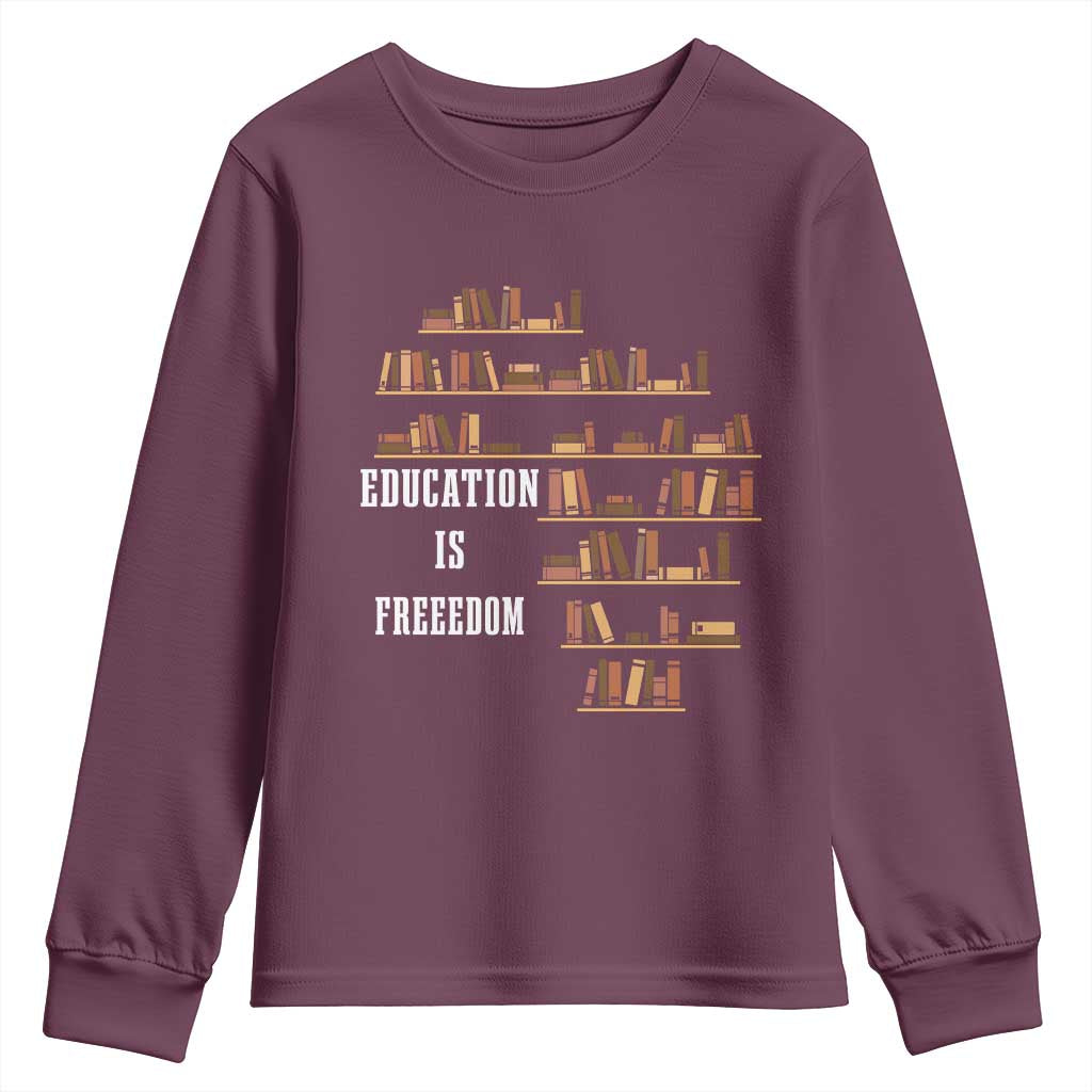 Black History Education Is Freedom Youth Sweatshirt African Roots Africa Map