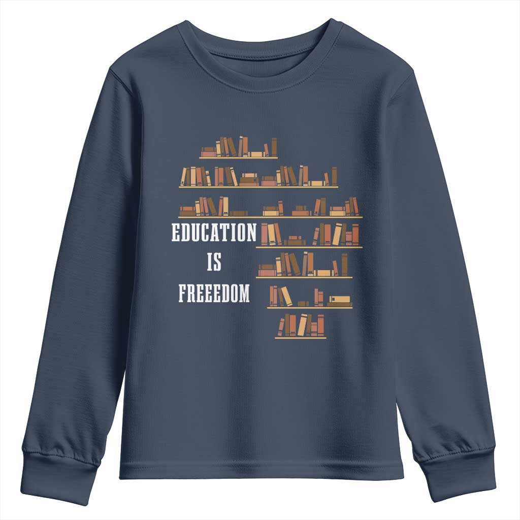 Black History Education Is Freedom Youth Sweatshirt African Roots Africa Map