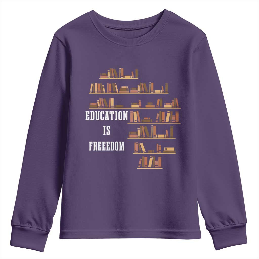 Black History Education Is Freedom Youth Sweatshirt African Roots Africa Map