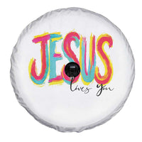 Jesus Loves You Colorful Brush Stroke Christian Spare Tire Cover Faith Inspirational Religious Gift for Believers