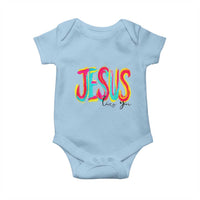 Jesus Loves You Colorful Brush Stroke Christian Baby Onesie Faith Inspirational Religious Gift for Believers