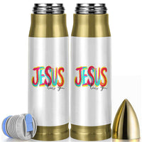 Jesus Loves You Colorful Brush Stroke Christian Bullet Tumbler Faith Inspirational Religious Gift for Believers