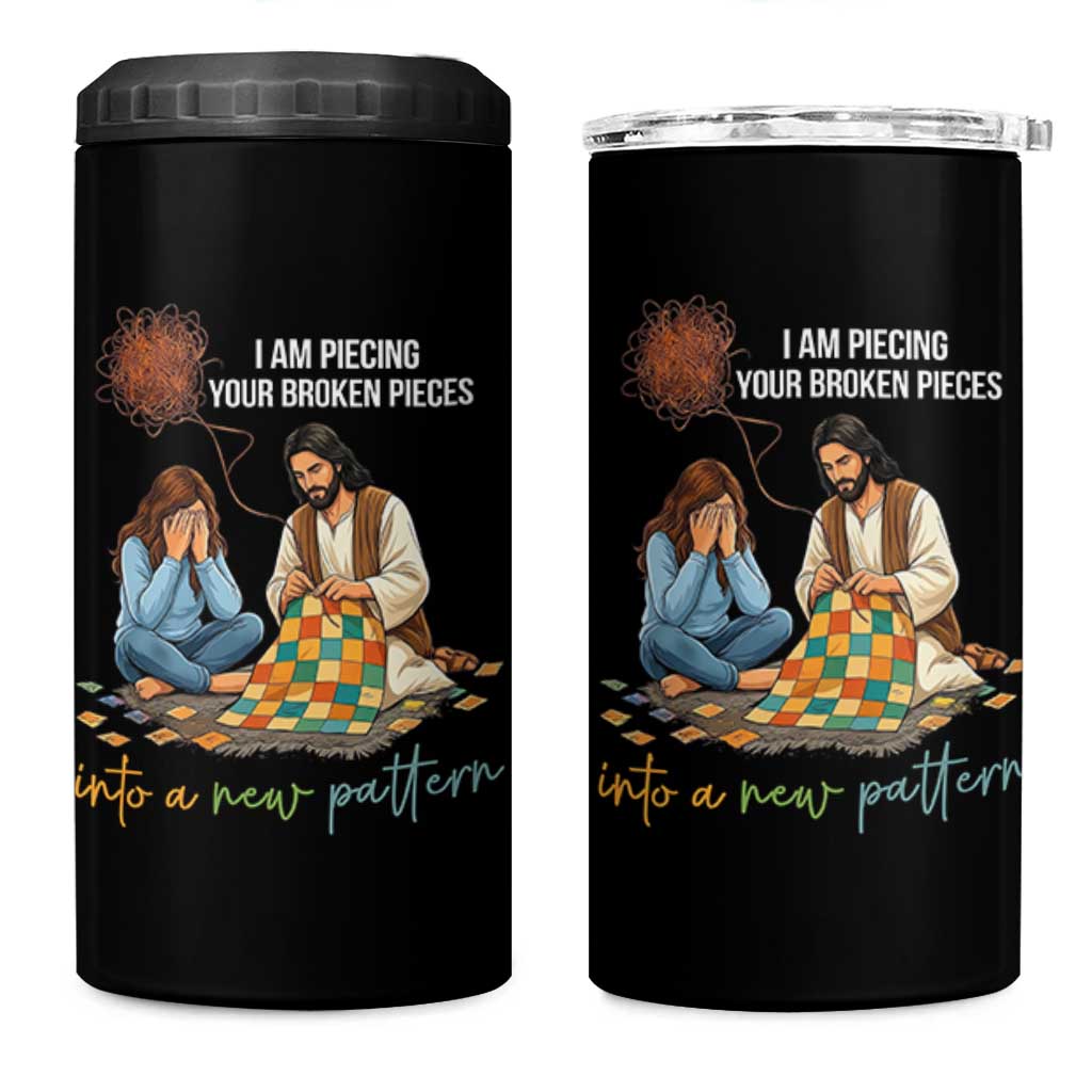 I Am Piecing Your Broken Pieces Christian Healing 4 in 1 Can Cooler Tumbler Jesus Comfort Faith Restoration Inspirational Gift