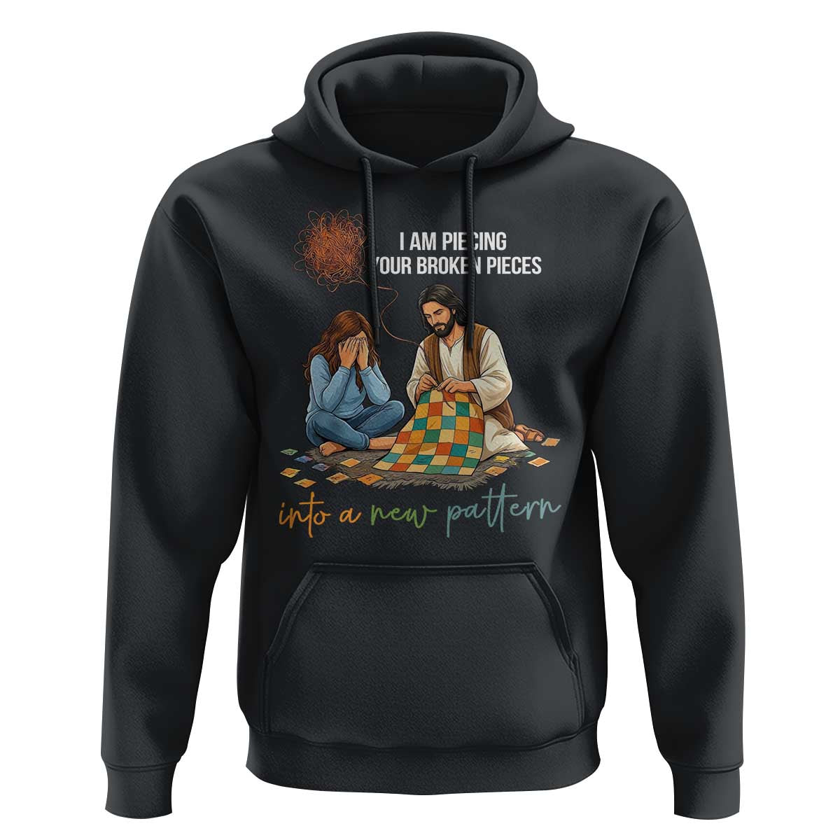 I Am Piecing Your Broken Pieces Christian Healing Hoodie Jesus Comfort Faith Restoration Inspirational Gift