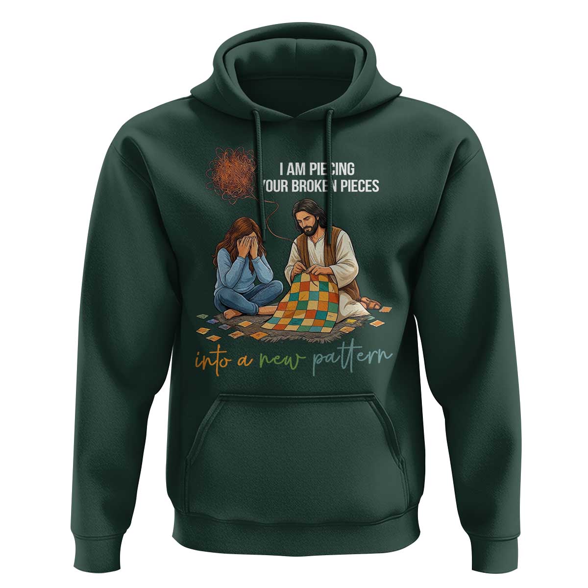 I Am Piecing Your Broken Pieces Christian Healing Hoodie Jesus Comfort Faith Restoration Inspirational Gift