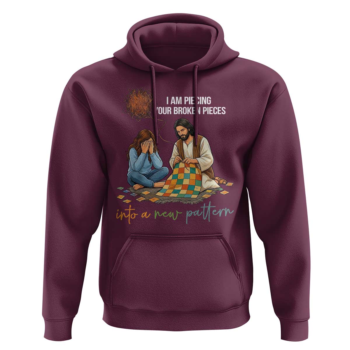 I Am Piecing Your Broken Pieces Christian Healing Hoodie Jesus Comfort Faith Restoration Inspirational Gift