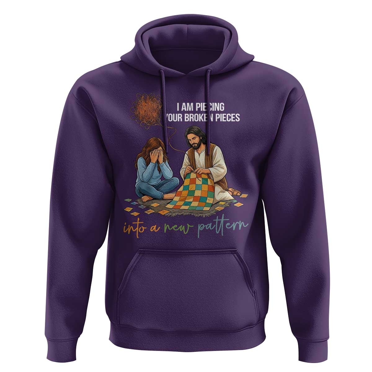 I Am Piecing Your Broken Pieces Christian Healing Hoodie Jesus Comfort Faith Restoration Inspirational Gift