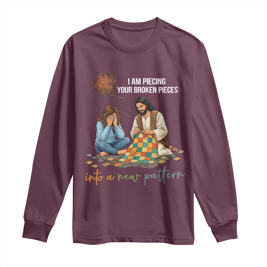 I Am Piecing Your Broken Pieces Christian Healing Long Sleeve Shirt Jesus Comfort Faith Restoration Inspirational Gift