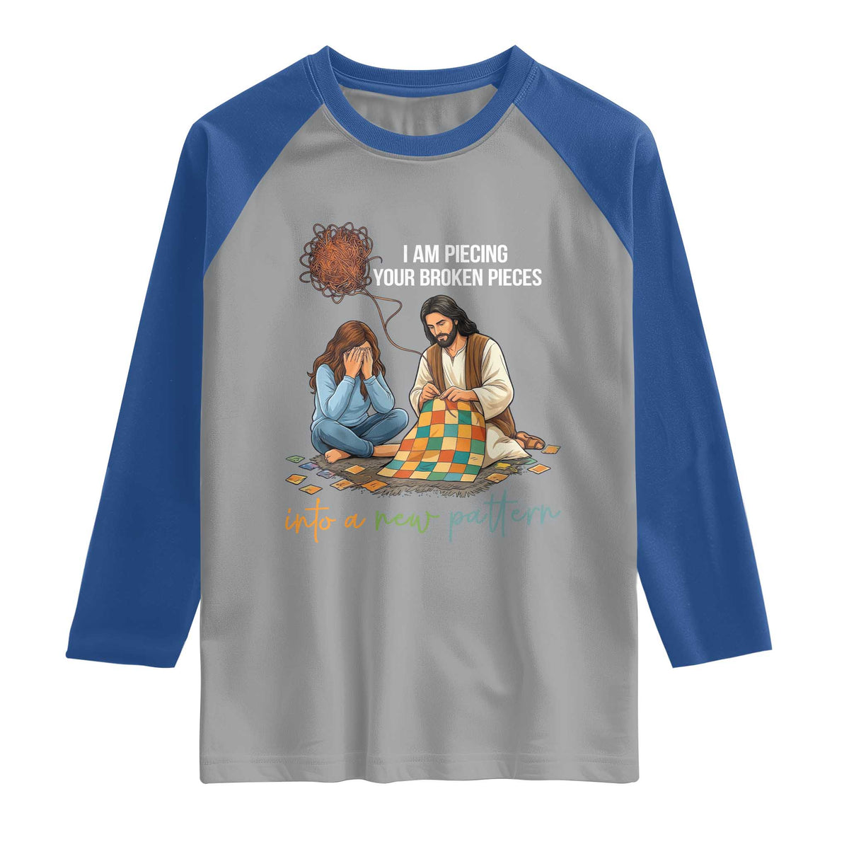 I Am Piecing Your Broken Pieces Christian Healing Raglan Shirt Jesus Comfort Faith Restoration Inspirational Gift