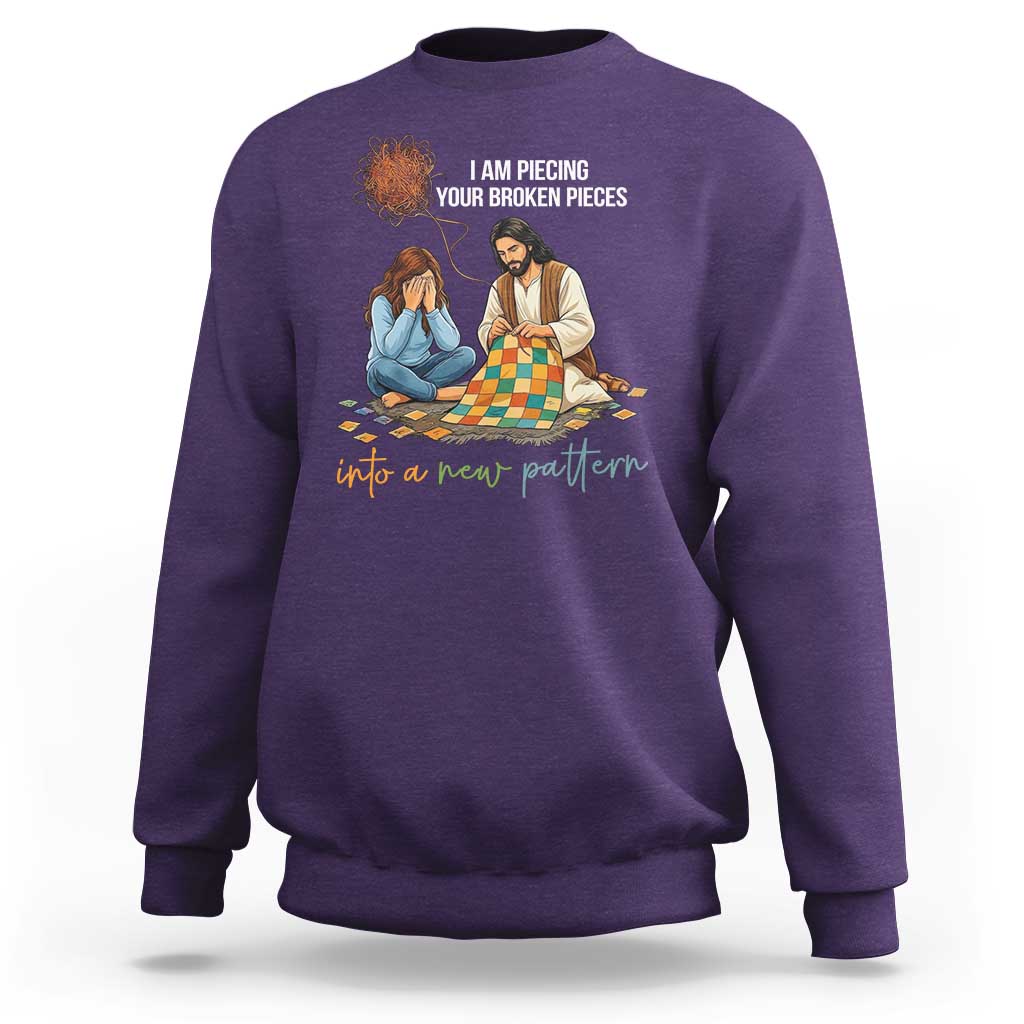 I Am Piecing Your Broken Pieces Christian Healing Sweatshirt Jesus Comfort Faith Restoration Inspirational Gift