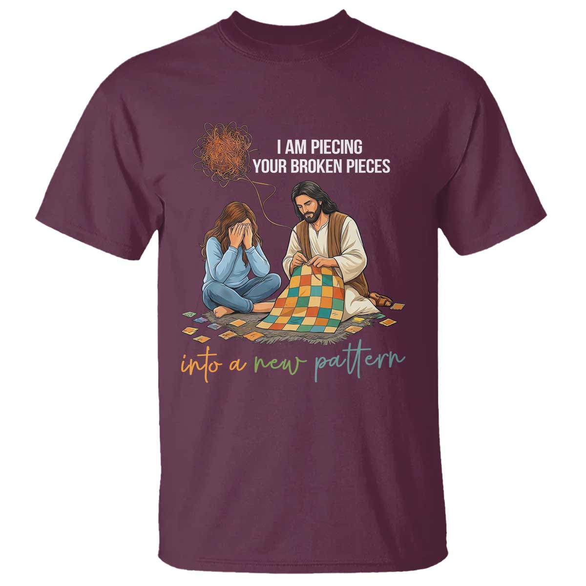 I Am Piecing Your Broken Pieces Christian Healing T Shirt Jesus Comfort Faith Restoration Inspirational Gift