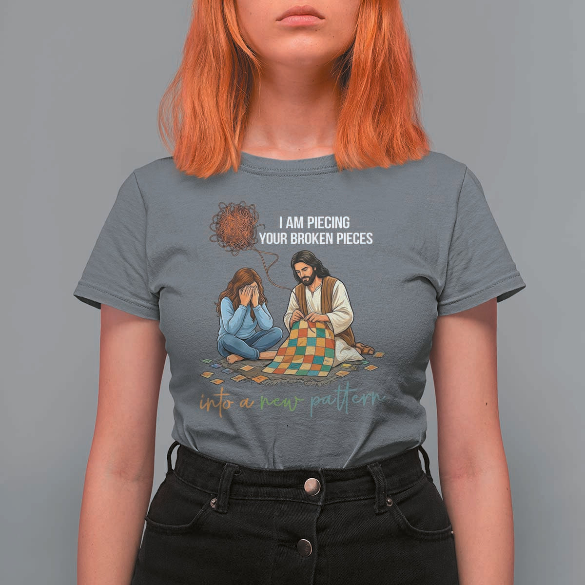I Am Piecing Your Broken Pieces Christian Healing T Shirt For Women Jesus Comfort Faith Restoration Inspirational Gift