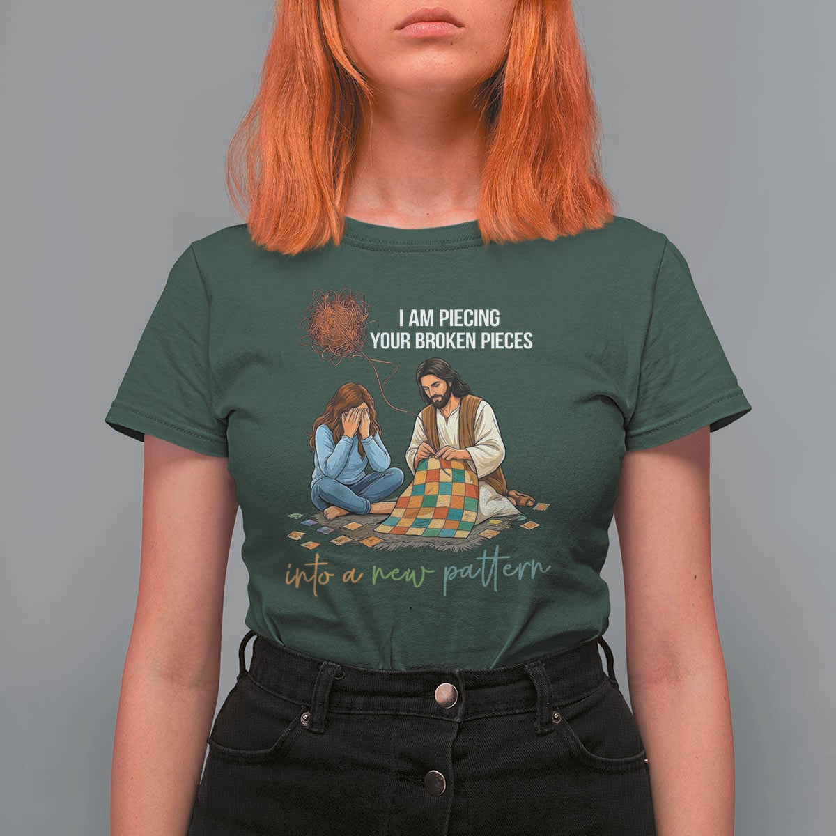 I Am Piecing Your Broken Pieces Christian Healing T Shirt For Women Jesus Comfort Faith Restoration Inspirational Gift
