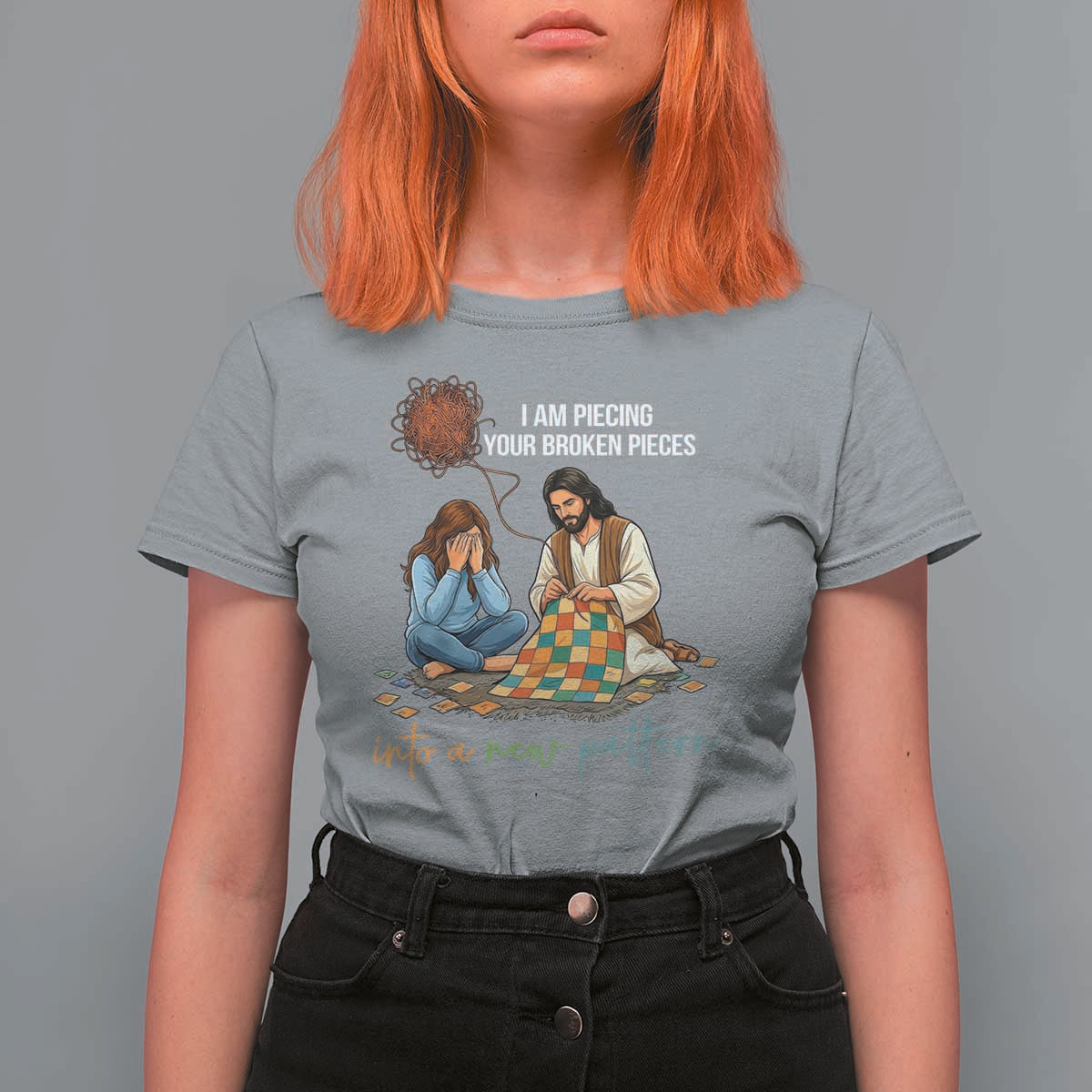 I Am Piecing Your Broken Pieces Christian Healing T Shirt For Women Jesus Comfort Faith Restoration Inspirational Gift