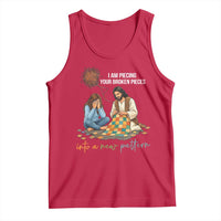 I Am Piecing Your Broken Pieces Christian Healing Tank Top Jesus Comfort Faith Restoration Inspirational Gift
