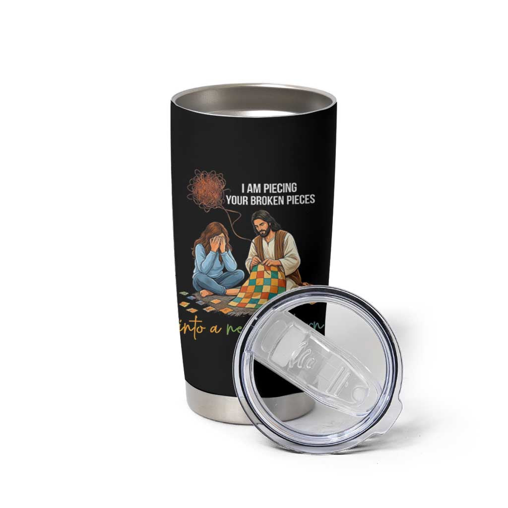 I Am Piecing Your Broken Pieces Christian Healing Tumbler Cup Jesus Comfort Faith Restoration Inspirational Gift