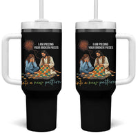 I Am Piecing Your Broken Pieces Christian Healing Tumbler With Handle Jesus Comfort Faith Restoration Inspirational Gift