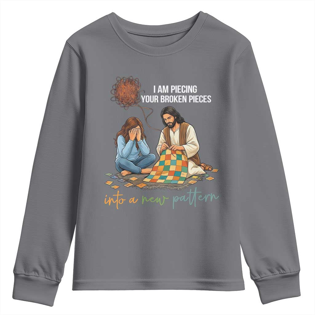 I Am Piecing Your Broken Pieces Christian Healing Youth Sweatshirt Jesus Comfort Faith Restoration Inspirational Gift