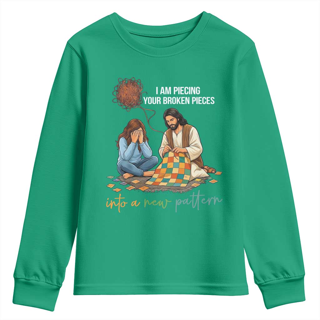 I Am Piecing Your Broken Pieces Christian Healing Youth Sweatshirt Jesus Comfort Faith Restoration Inspirational Gift