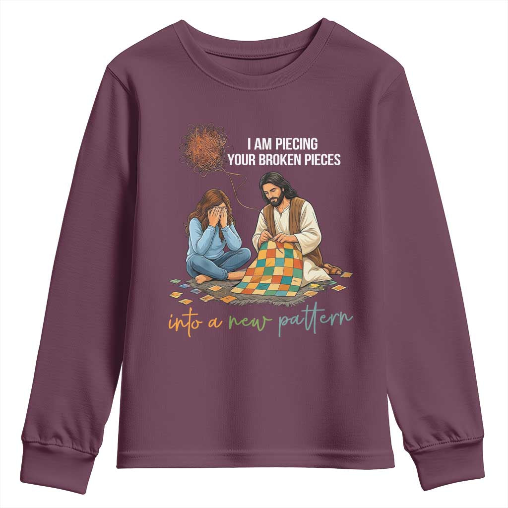 I Am Piecing Your Broken Pieces Christian Healing Youth Sweatshirt Jesus Comfort Faith Restoration Inspirational Gift