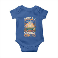 Friday Is Good Cause Sunday Is Coming Christian Easter Baby Onesie Cross Sunrise Floral Faith Inspirational Gift