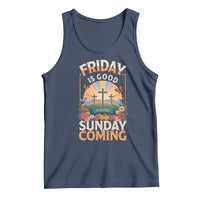 Friday Is Good Cause Sunday Is Coming Christian Easter Tank Top Cross Sunrise Floral Faith Inspirational Gift