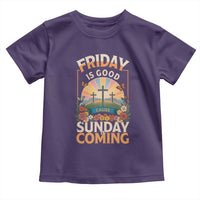 Friday Is Good Cause Sunday Is Coming Christian Easter Toddler T Shirt Cross Sunrise Floral Faith Inspirational Gift