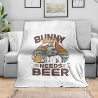 Some Bunny Needs Beer Funny Easter Drinking Humor Throw Blanket Retro Rabbit Beer Lover Gift
