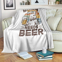 Some Bunny Needs Beer Funny Easter Drinking Humor Throw Blanket Retro Rabbit Beer Lover Gift